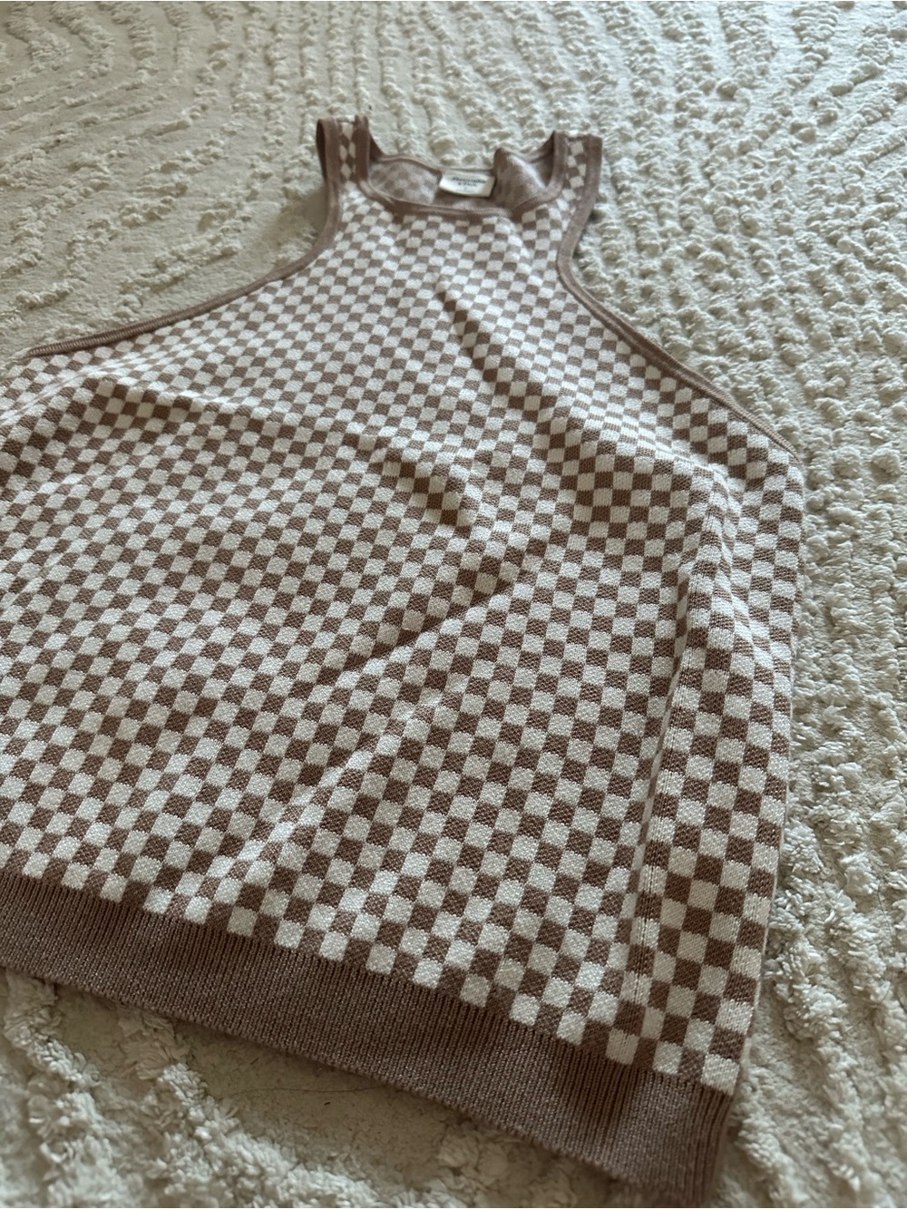 Abercrombie & Fitch Brown and White Checkerboard Tank - Picture 4 of 5